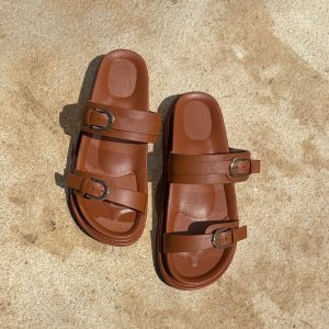 Sandales plates - Camel