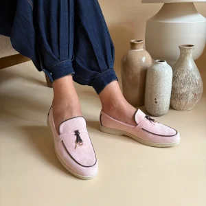 Mocassin en daim - Rose & Bordeaux