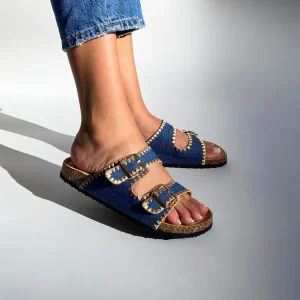 Sandales plates - Jean Navy