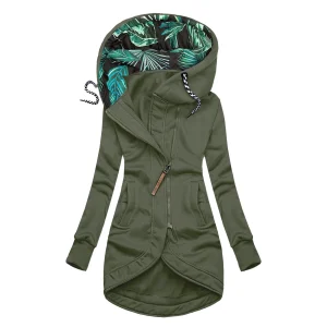 Veste à capuche unie  à manches longues