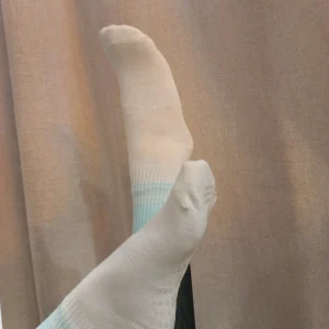 CHAUSSETTES HAUTES crème & bleu ciel