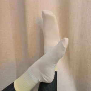 CHAUSSETTES HAUTES crème & jaune