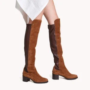 Emily Over The Knee Espresso Casual Suede Boots