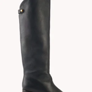 Bottes Adry Up en cuir Nappa noir et talon moyen - Maison Skorpios par Adriana Abascal