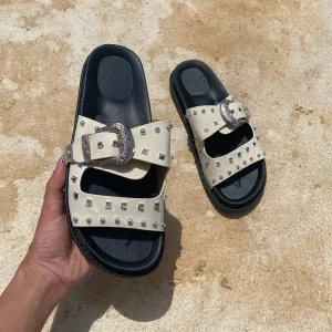 Sandales plates - Blanc Ecru