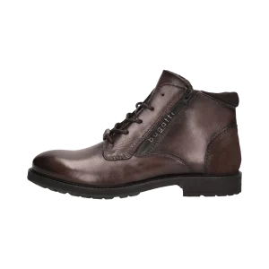 Leder Schnürstiefel dunkelgrau