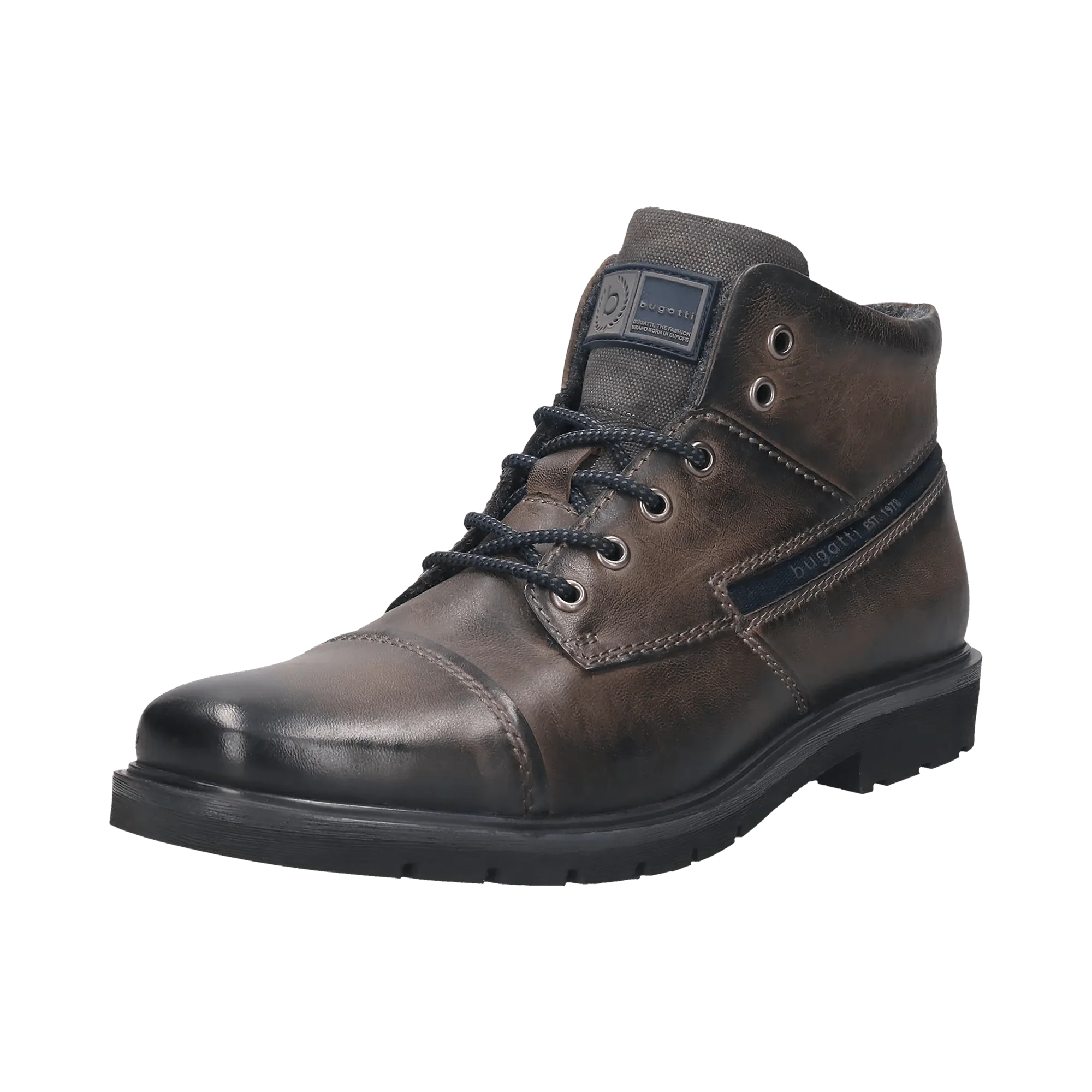 Leder Schnürstiefel dunkelgrau – Image 2