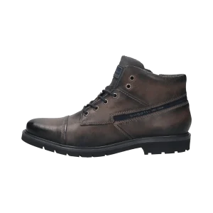 Leder Schnürstiefel dunkelgrau