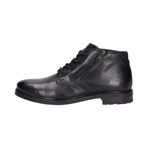 Leder Schnürstiefel schwarz