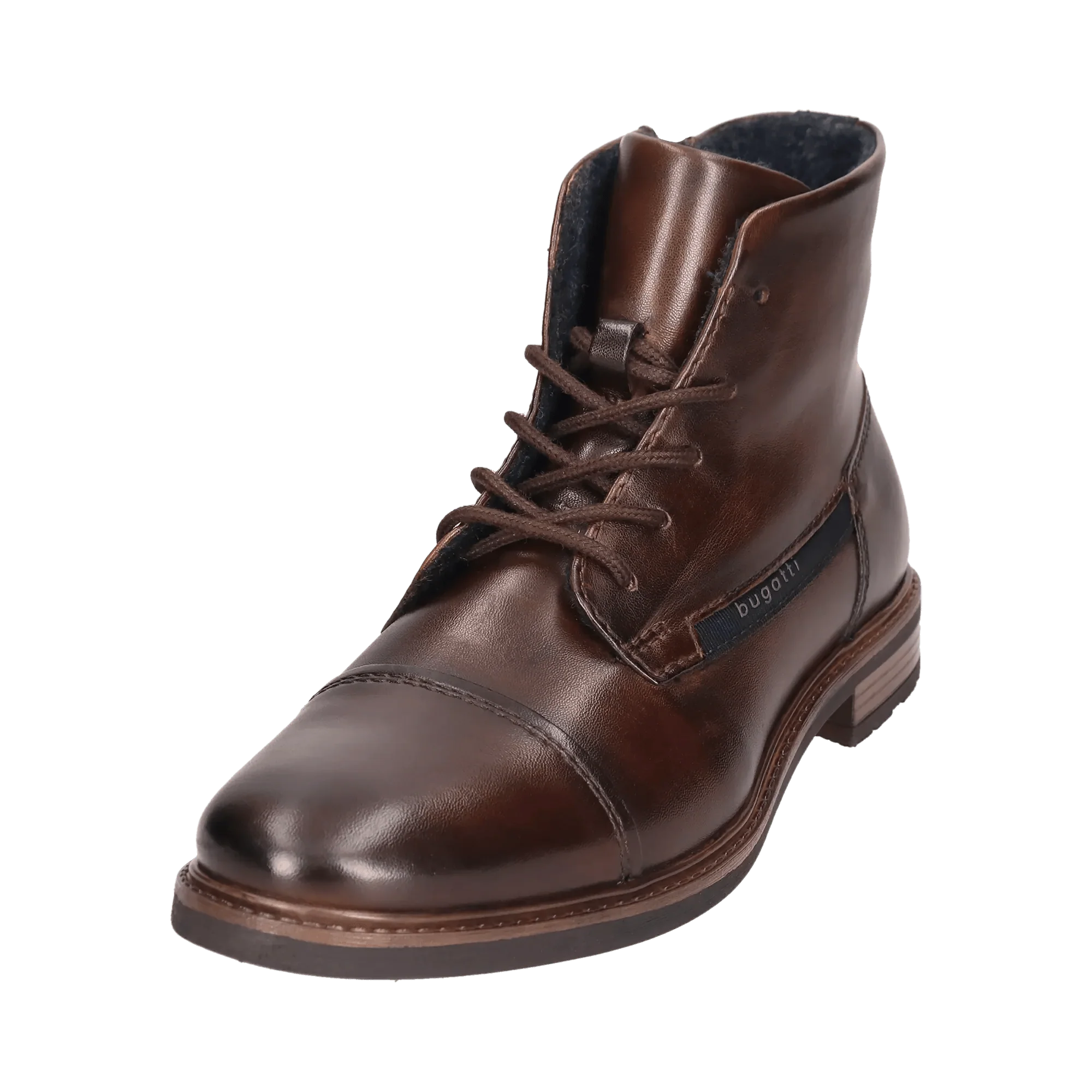 Leder Schnürstiefel dunkelbraun – Image 2