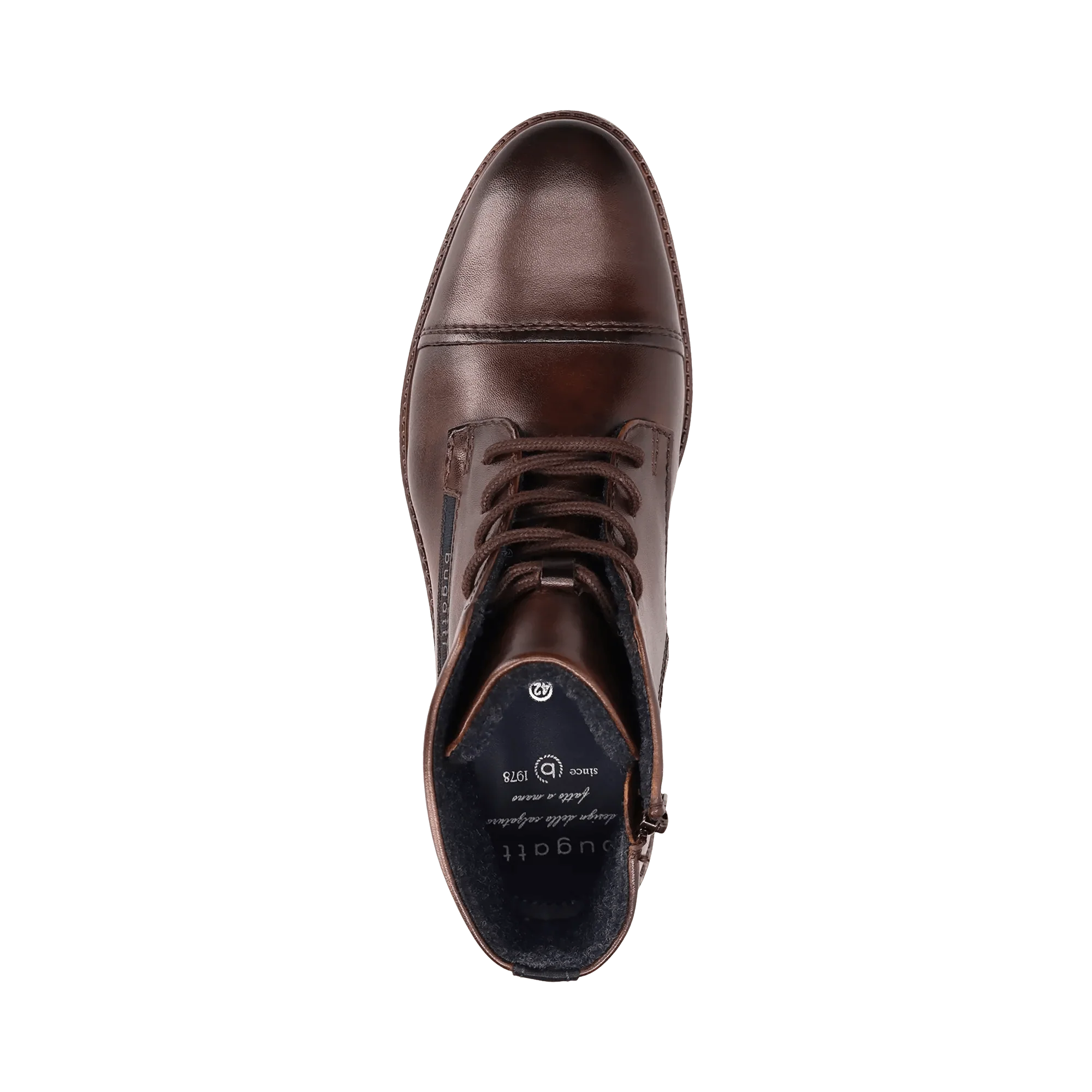 Leder Schnürstiefel dunkelbraun – Image 6