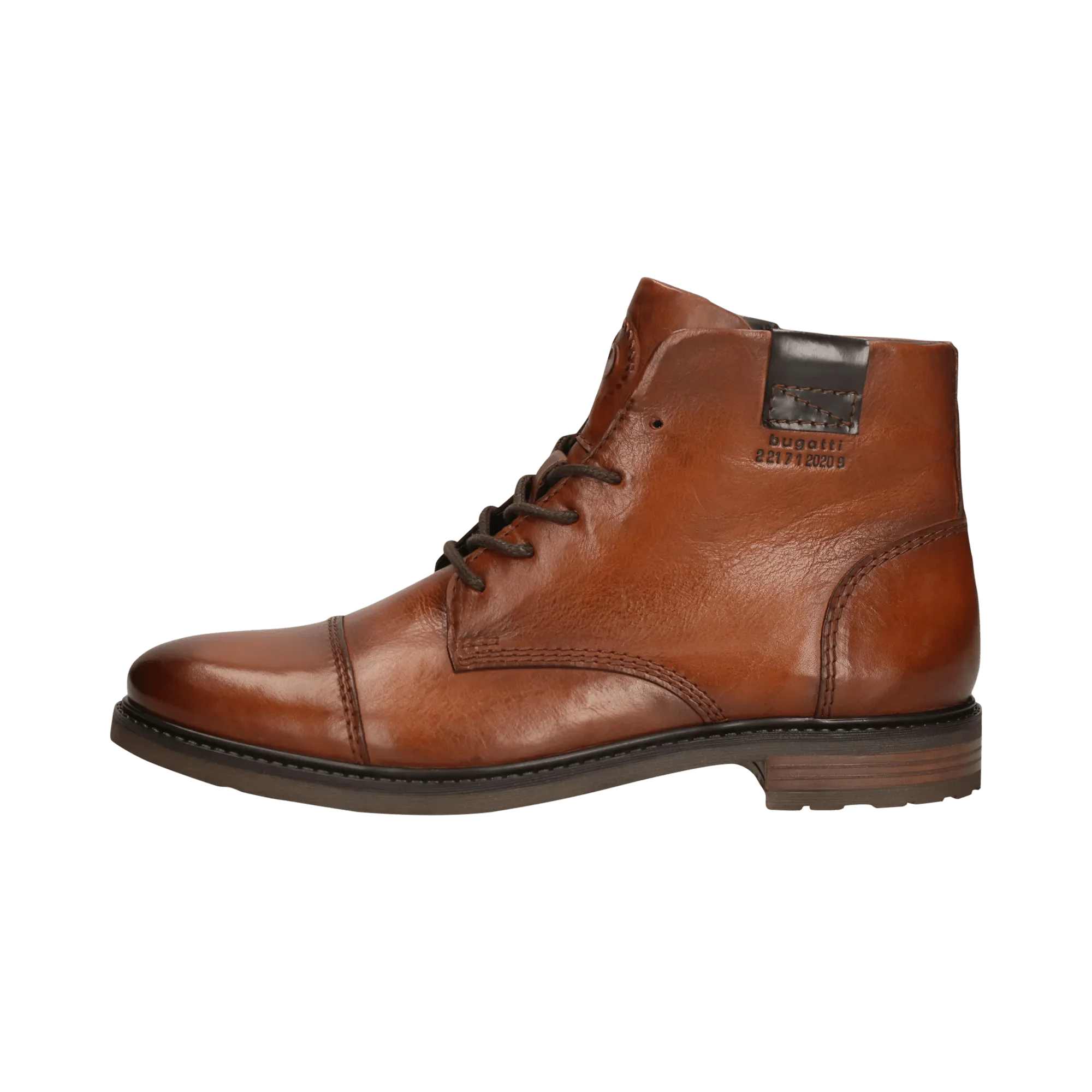 Leder Schnürstiefel cognac