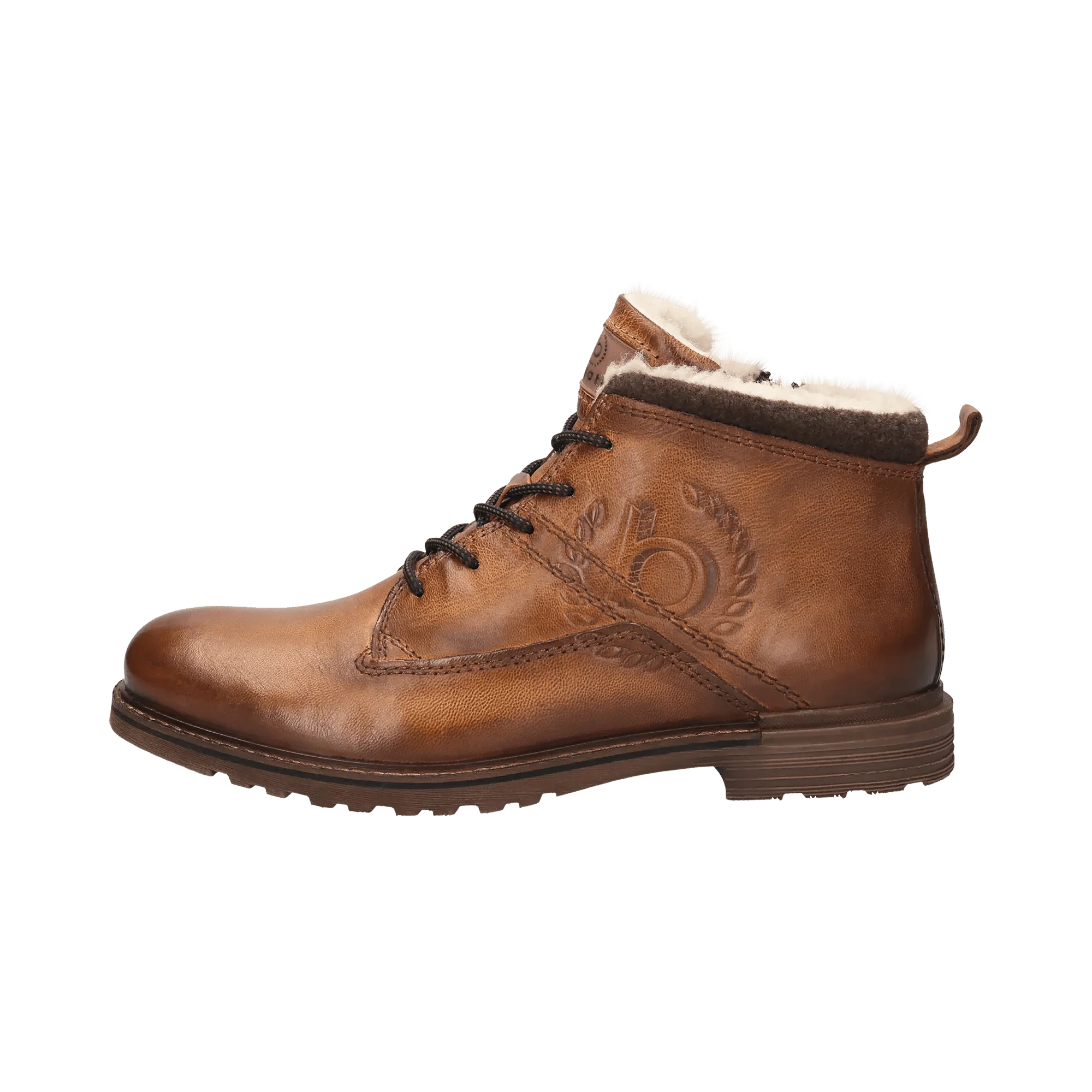 Leder Schnürstiefel cognac
