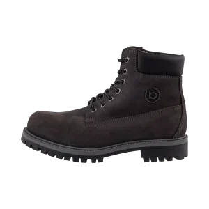 Leder Schnürstiefel dunkelgrau