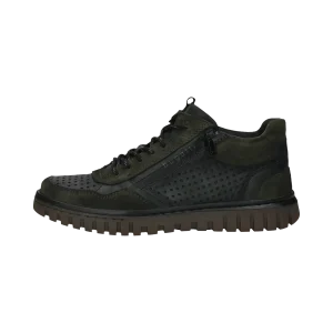 Leder Schnürstiefel dunkelgrün