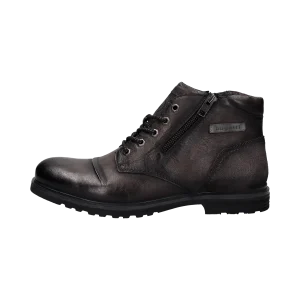 Leder Schnürstiefel dunkelgrau