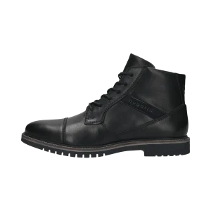 Leder Schnürstiefel schwarz