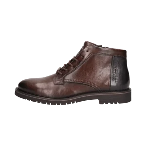 Leder Schnürstiefel dunkelbraun