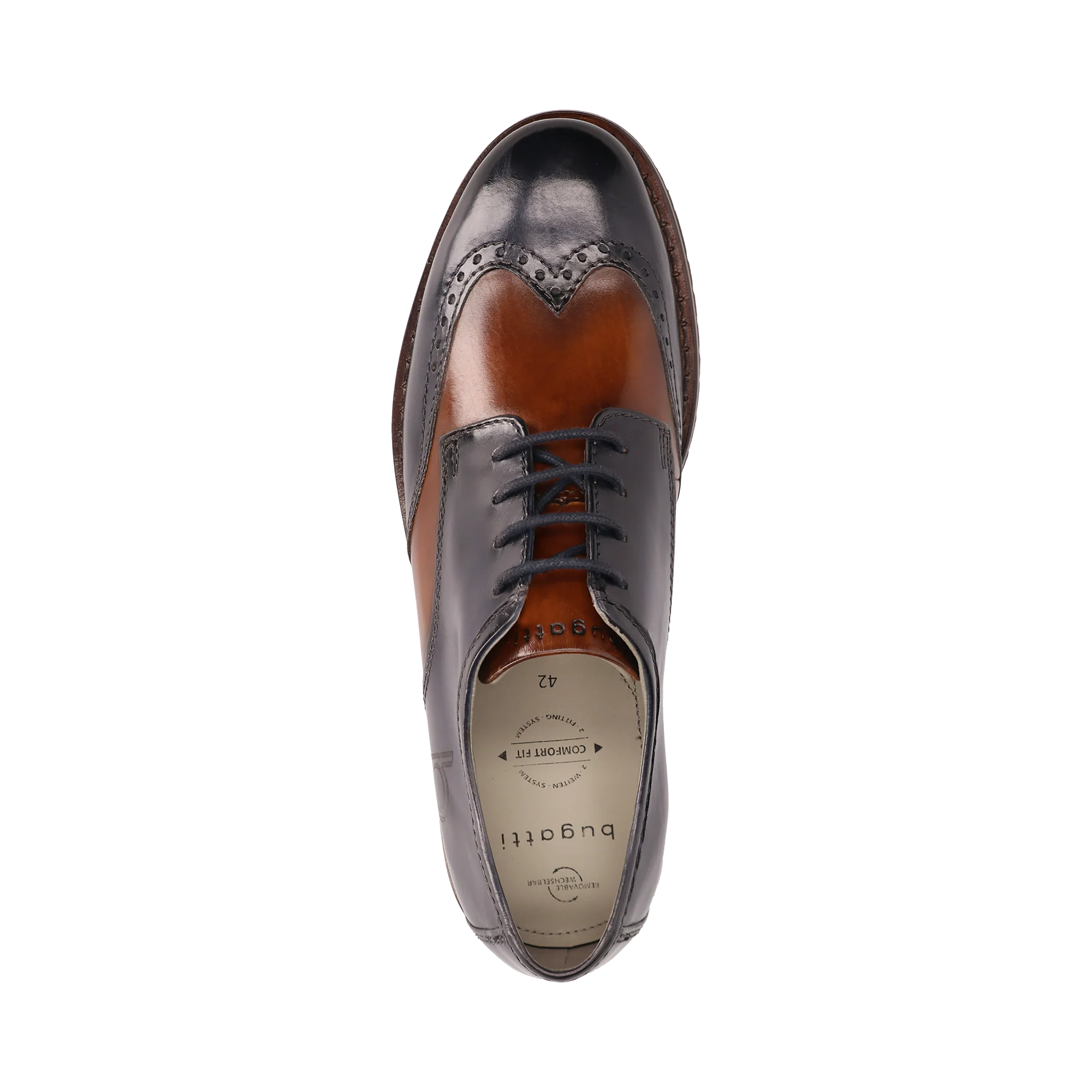 Leder Business Schnürer dunkelblau – Image 6