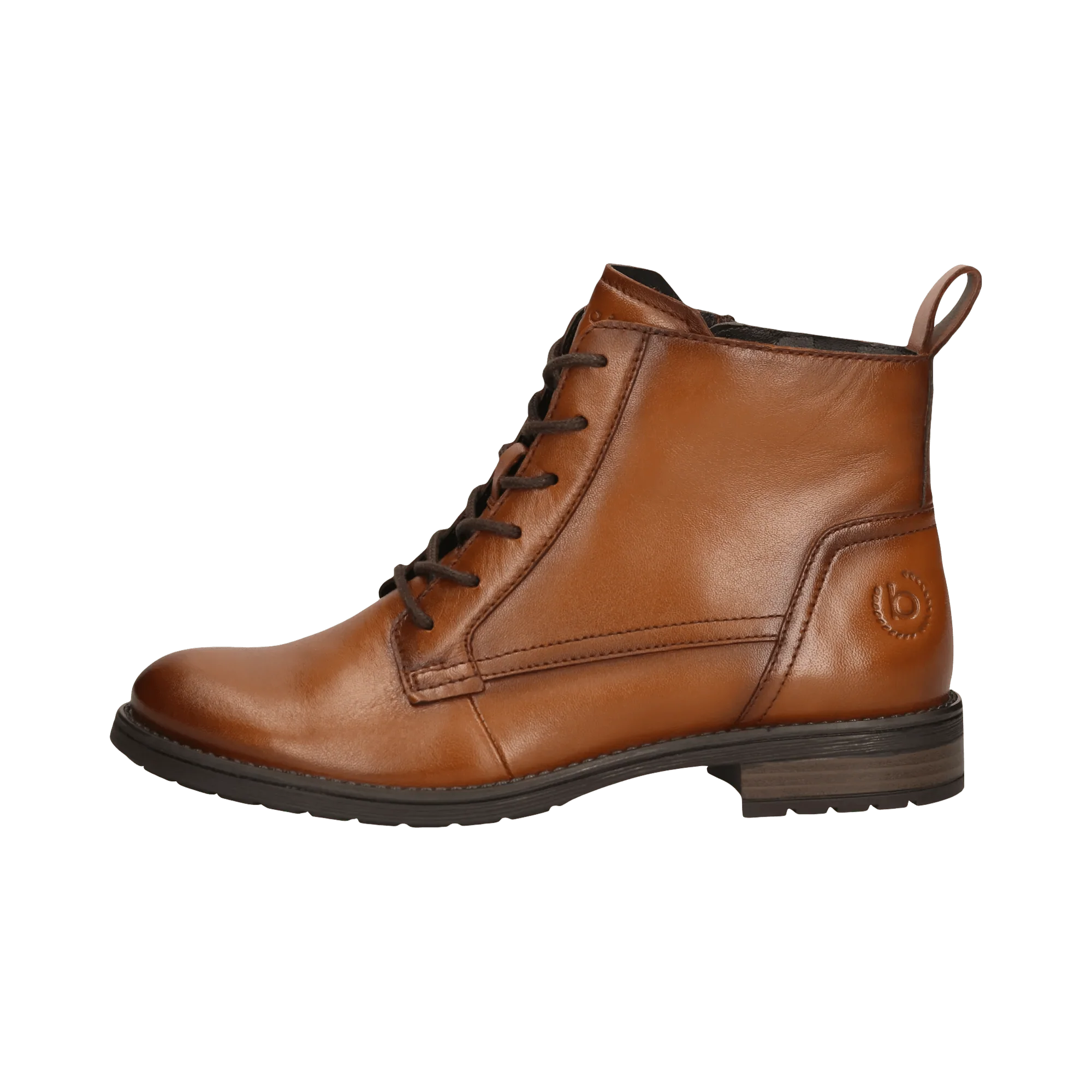 Leder Schnürstiefel cognac