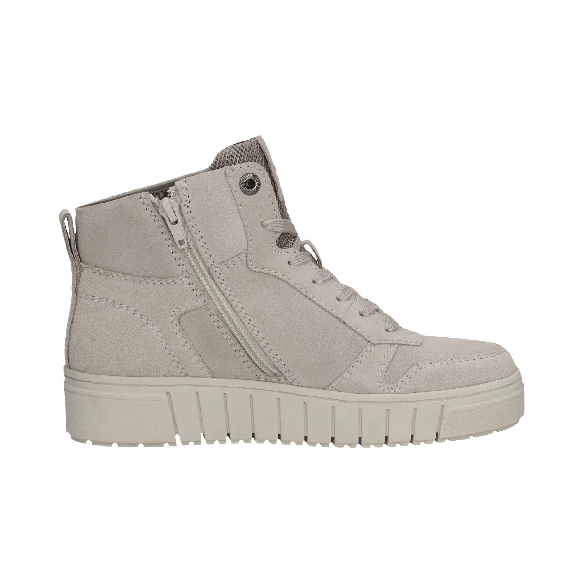 Leder Schnürstiefel hellgrau – Image 4