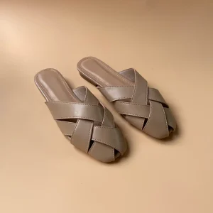 Mules plates - Taupe
