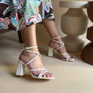 Sandales à talons - Ecru