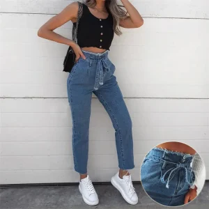 Pantalon crayon délavé