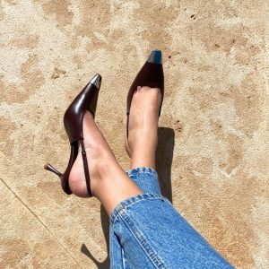 Escarpin en cuir - Bordeaux