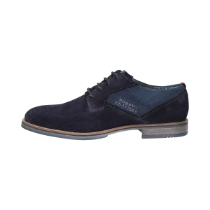 Leder Schnürer dunkelblau