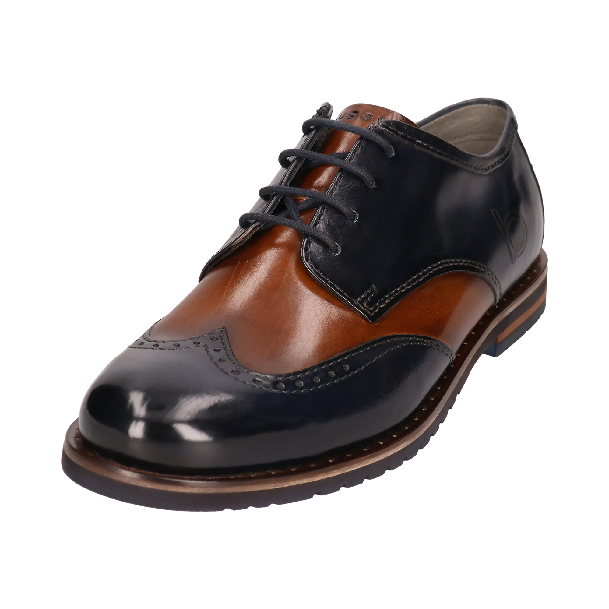 Leder Business Schnürer dunkelblau – Image 2