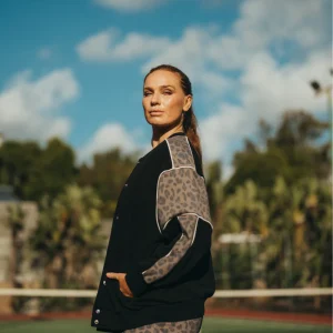 BOMBER VAHENA noir-blanc-leopard