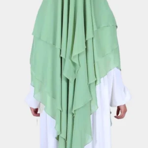 Khimar 3 Voiles Vert Clair