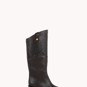 Bottes western Sienna Cordoba en cuir Nappa marron chocolat - Maison Skorpios par Adriana Abascal