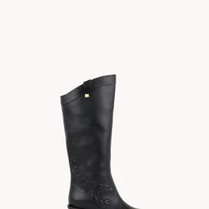 Bottes western en cuir nappa noir Sienna