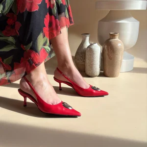 Escarpin à motif - Rouge