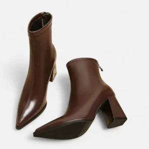 Maison Velore | Bottes de Cheville Pointues à Talon Épais pour Femmes