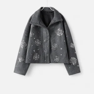 Laurior | Veste femme en mélange de laine uni
