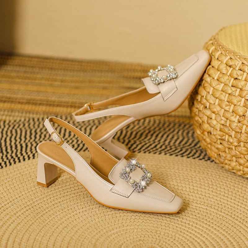 Escarpins Femme Cuir Blanc Élégant avec Bride Boucle - Style et Confort Inégalés – Image 8