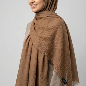 Hijab Froissé Camel Basic Collection