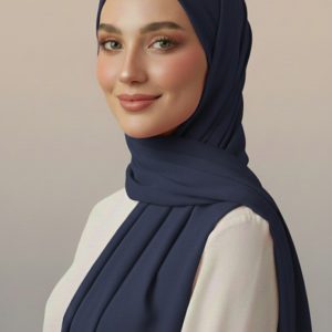 Hijab Mousseline SteelBlue Premium Collection