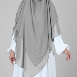 Khimar 3 Voiles Gris