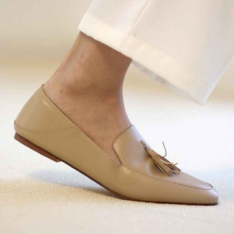 Mocassins Femme Cuir Véritable à Franges - Chaussures Plates Confort Élégant – Image 5