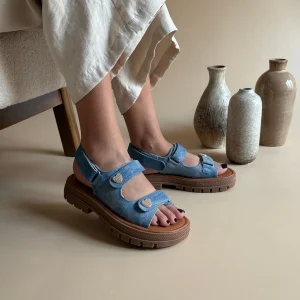 Sandale Chunky - Jean & Camel