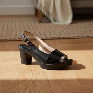 Sandales Romaines Cuir Femme - Talons Épais Plateforme Été